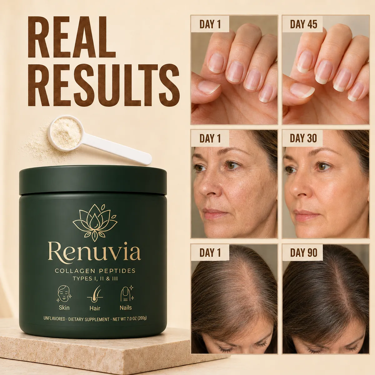 Real results before and after using Renuvia